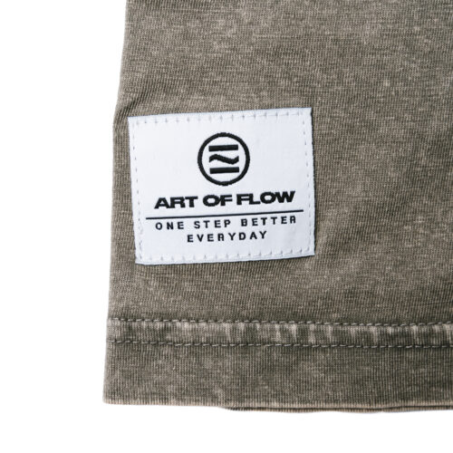 Acid Washed Round Neck Tee darkkhaki - Image 3
