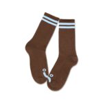 Rib Socks Happy Sad Brown Blue - Image 2