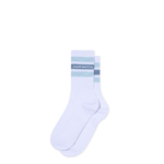 Rib Socks Fat Stripe White Light Blue