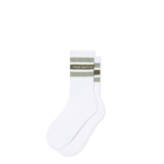 Rib Socks Fat Stripe White Sage