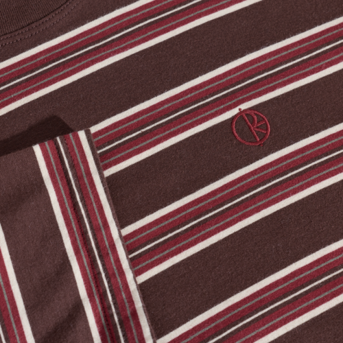 Steve LS Tee Stripe Brown Red - Image 3