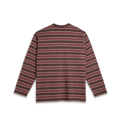 Steve LS Tee Stripe Brown Red - Image 2